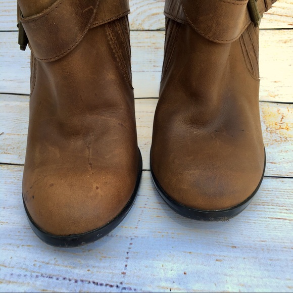 Aldo | brown distressed leather ankle boots 40 9 - Picture 6 of 8